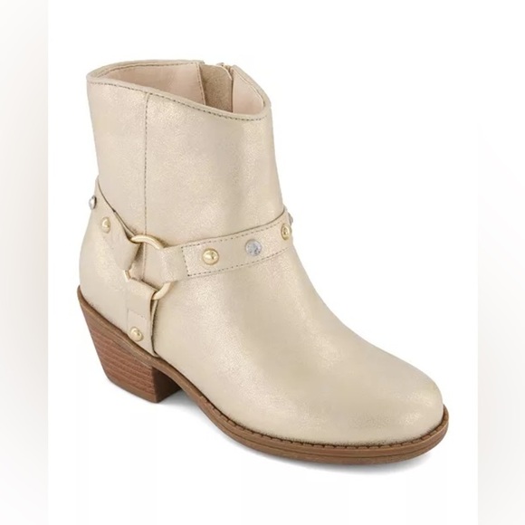 JESSICA SIMPSON Big Girls Gold Boots Size 5 - Picture 1 of 16